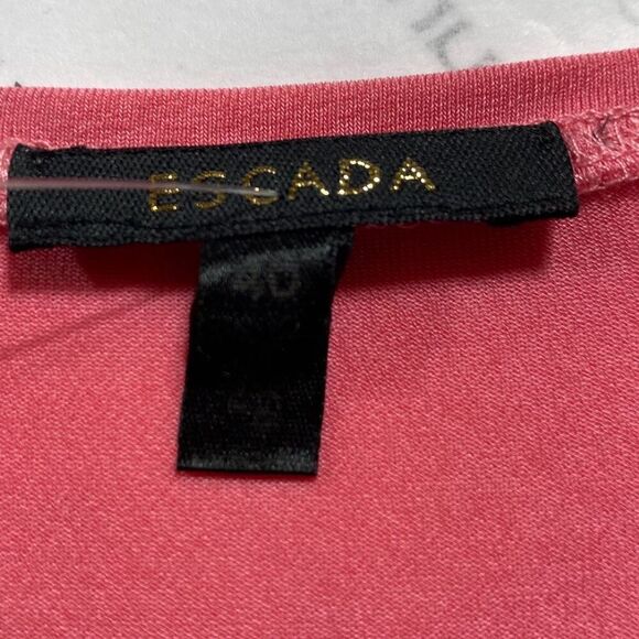 Escada Scoop Neck Long Sleeve Stretch Pullover Top Barbie Pink Size 40 Medium - Picture 9 of 12